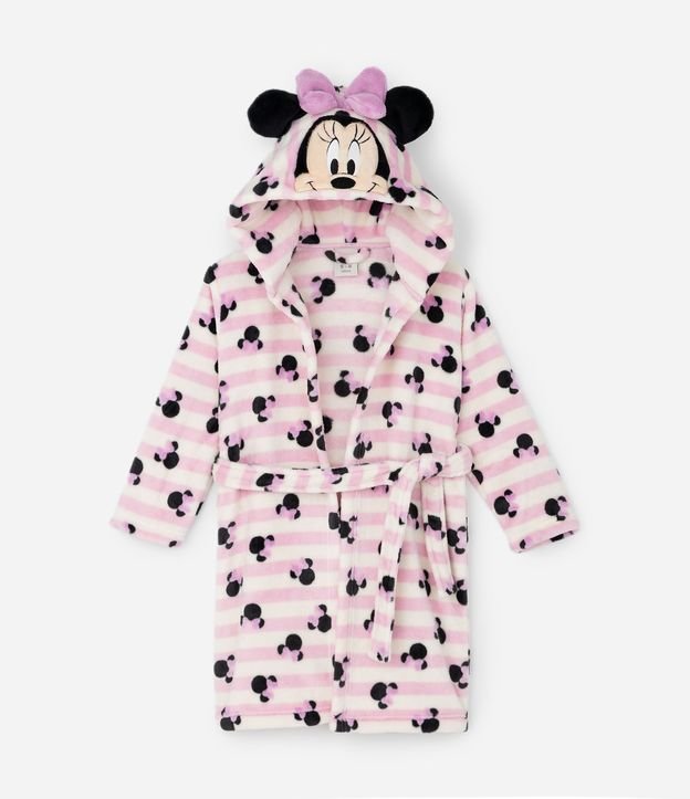 Bata de Baño Infantil Minnie Mouse con Capucha Interactivo y Faixa – Talle 3 a 8 años