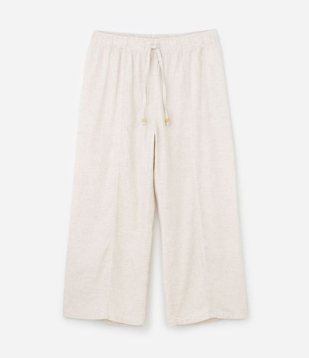 Pantalón Pantacourt en Sarga con Elástico en la Cintura y Amarre Curve & Plus 5