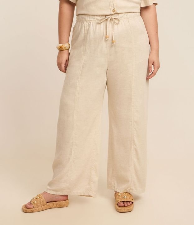 Pantalón Pantacourt en Sarga con Elástico en la Cintura y Amarre Curve & Plus 2