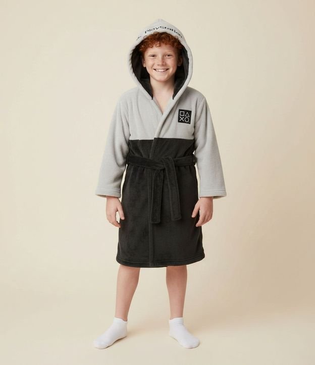Bata de Baño Infantil PlayStation en Fleece - Talle 5 aos 16 años