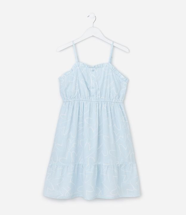 Vestido Infantil con Estampado de Corazones - Talle 5 a 14
