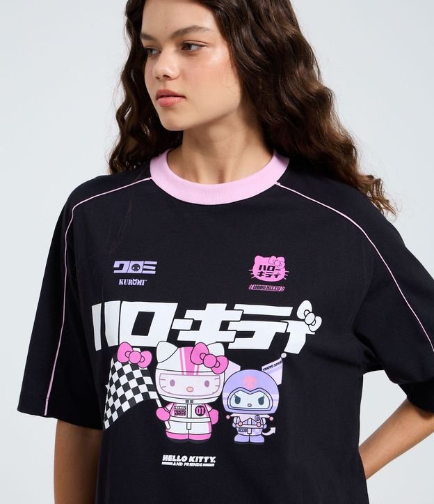 Remera en Algodón con Estampa Racing de Hello Kitty y Kuromi 3