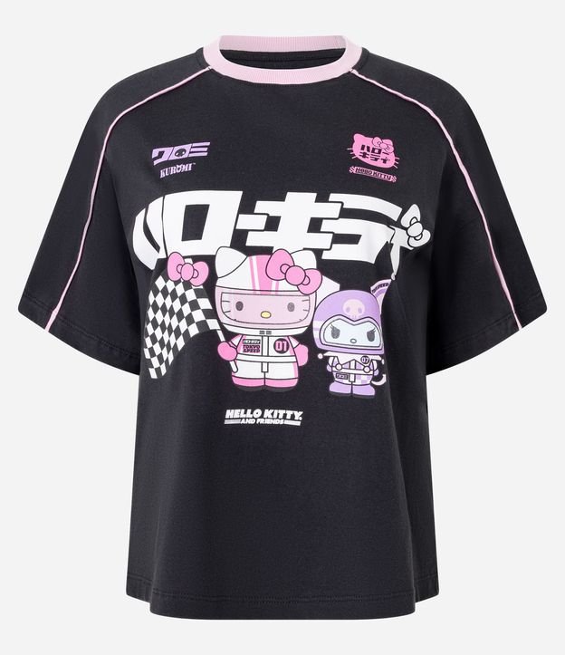 Remera en Algodón con Estampa Racing de Hello Kitty y Kuromi 5