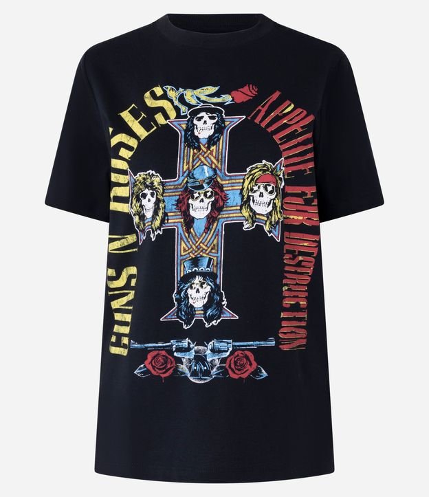 Remera en Algodón con Estampa Guns'n'Roses Frente y Espalda 6