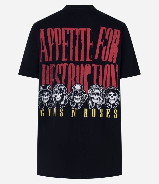 Remera en Algodón con Estampa Guns'n'Roses Frente y Espalda 7