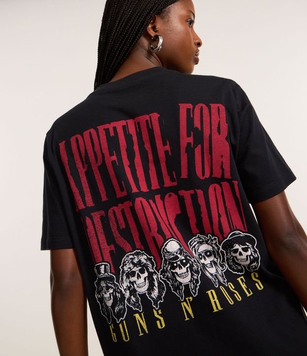 Remera en Algodón con Estampa Guns'n'Roses Frente y Espalda 5