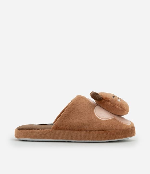 Pantufla Infantil Fleece con Carpincho Divertido Aplicado – Talle 29 a 36 3