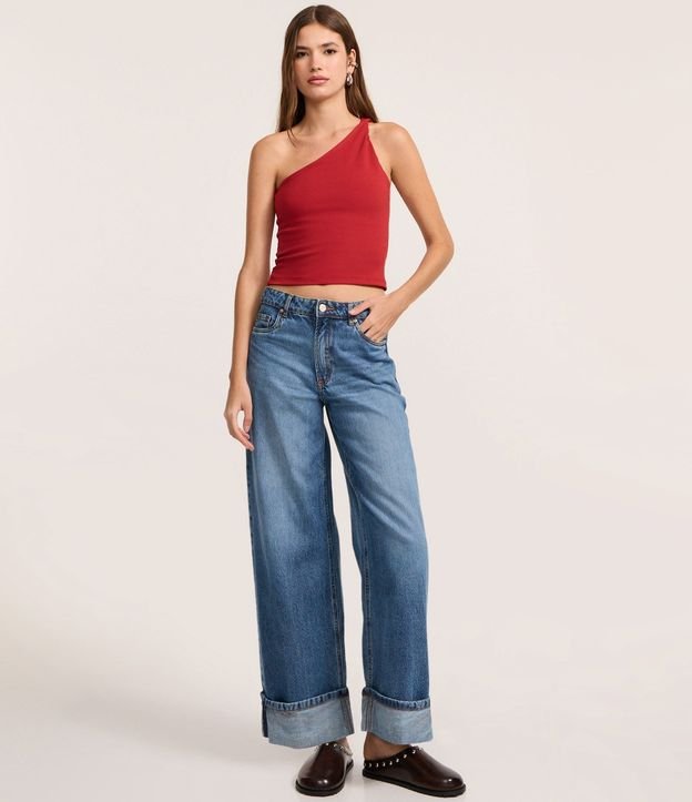 Blusa Hombro Único en Punto Roma con Detalle Torcido 2