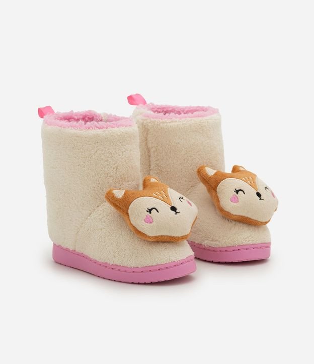 Pantufla Bota Infantil en Fleece con Carita de Esquilo - Talle 19/20 al 27/28