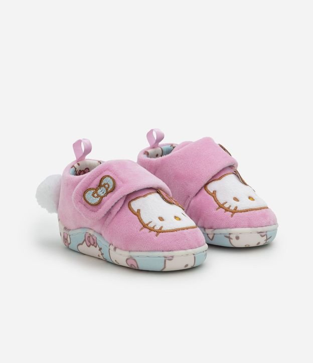 Pantufla Infantil Hello Kitty con Pompón - Talle 19 al 28