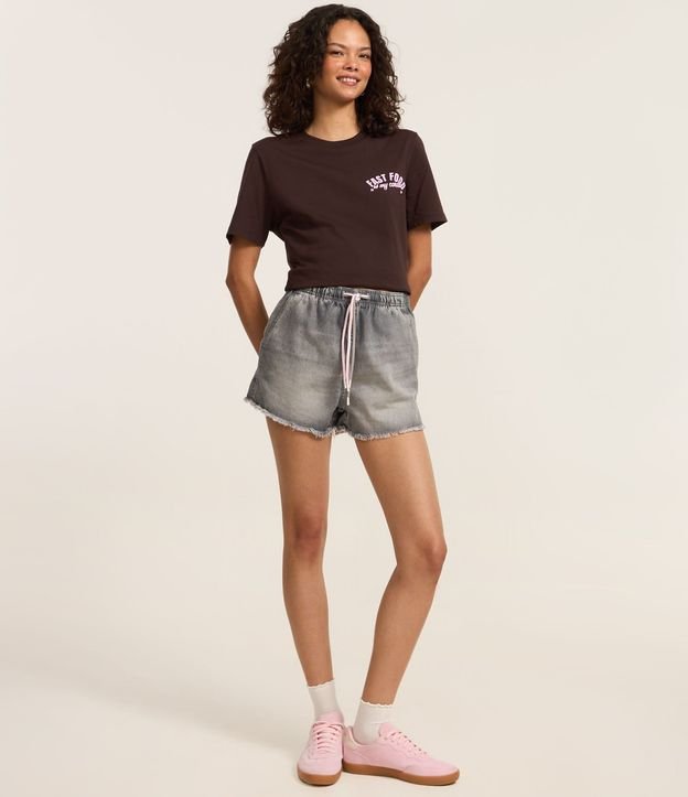 Remera T-Shirt en Algodón con Estampa Lettering Fast Food 2