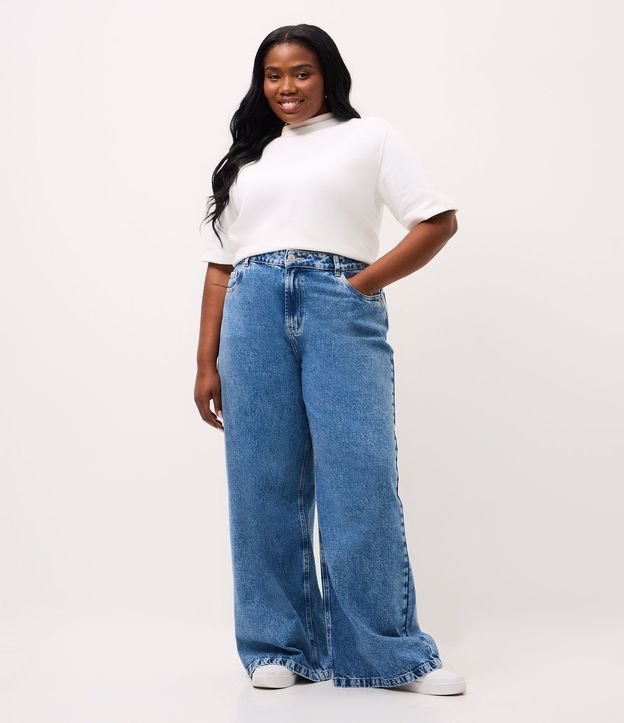 Pantalón Wide Leg Básica en Jeans Curve & Plus Size