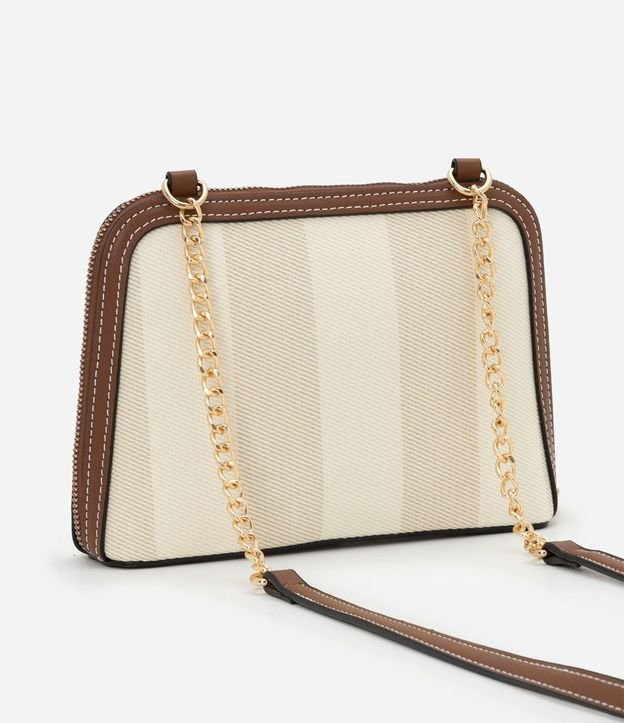 Bolsillo Transversal Pequeña con Estampa Rayada y Asa de Cadena 4