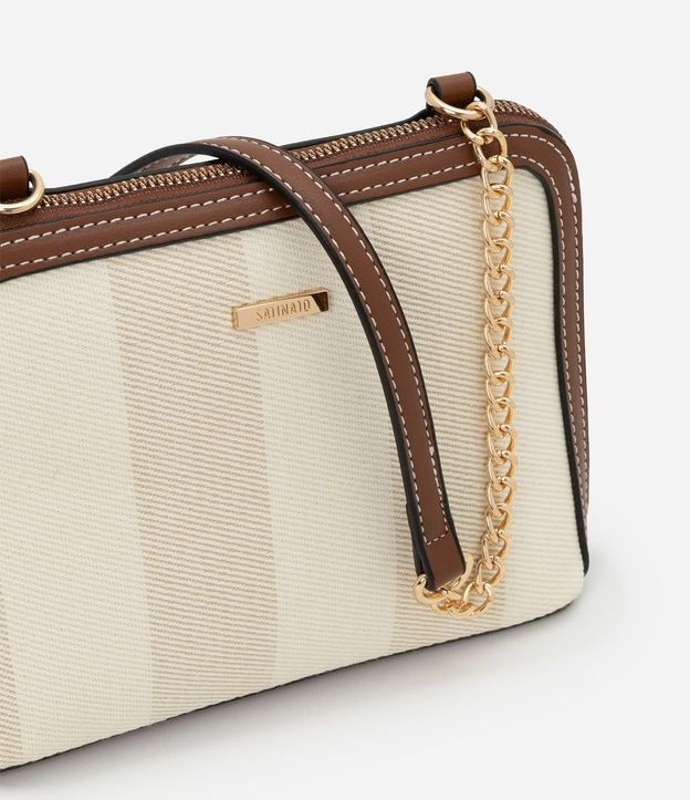 Bolsillo Transversal Pequeña con Estampa Rayada y Asa de Cadena 8