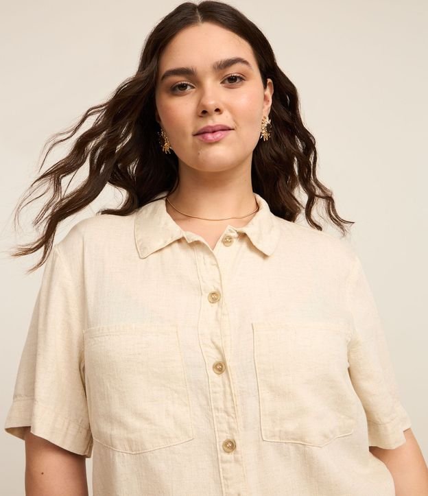 Camisa en Sarga con Bolsillos Curve & Plus Size 4