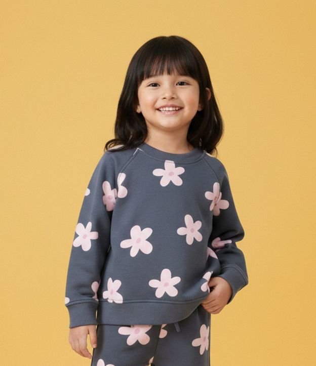 Saco Infantil en Algodón con Estampa Floral Bold – Talle 1 a 5/6 años