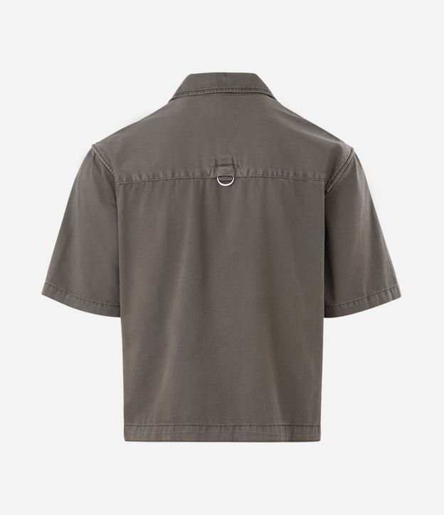 Camisa Overboxy en Sarga con Bolsillo Sobre Delantero 5