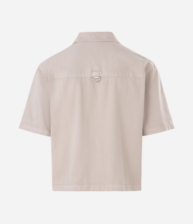 Camisa Overboxy en Sarga con Bolsillo Sobre Delantero 5