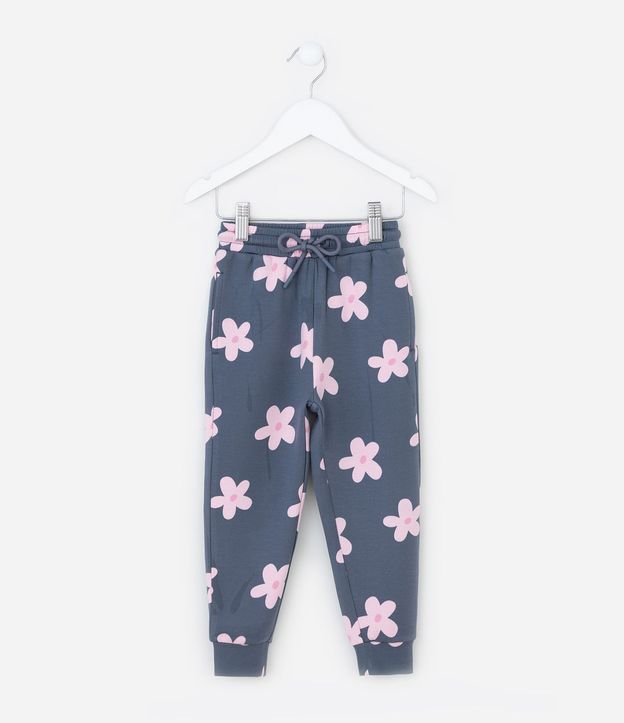 Pantalón Infantil Jogger en Algodón con Estampa Floral Bold – Talle 1 a 5/6 años