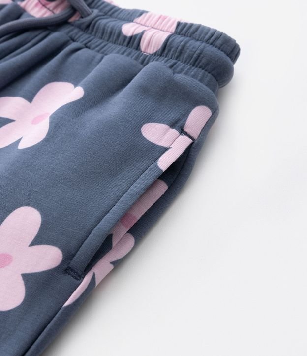 Pantalón Infantil Jogger en Algodón con Estampa Floral Bold – Talle 1 a 5/6 años 5