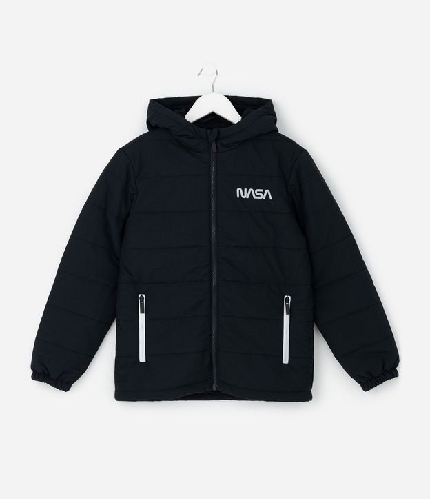 Campera Infantil Nasa con Capucha y Lettering Reflectante – Talle 5 a 14 años 2