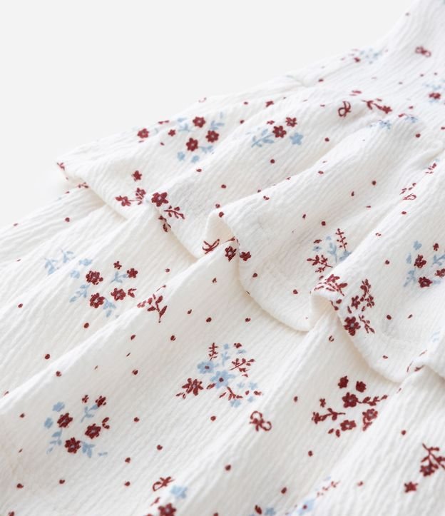Pollera Infantil en Anarruga con Estampa Floral Liberty - Talle 7 a 14 años 6