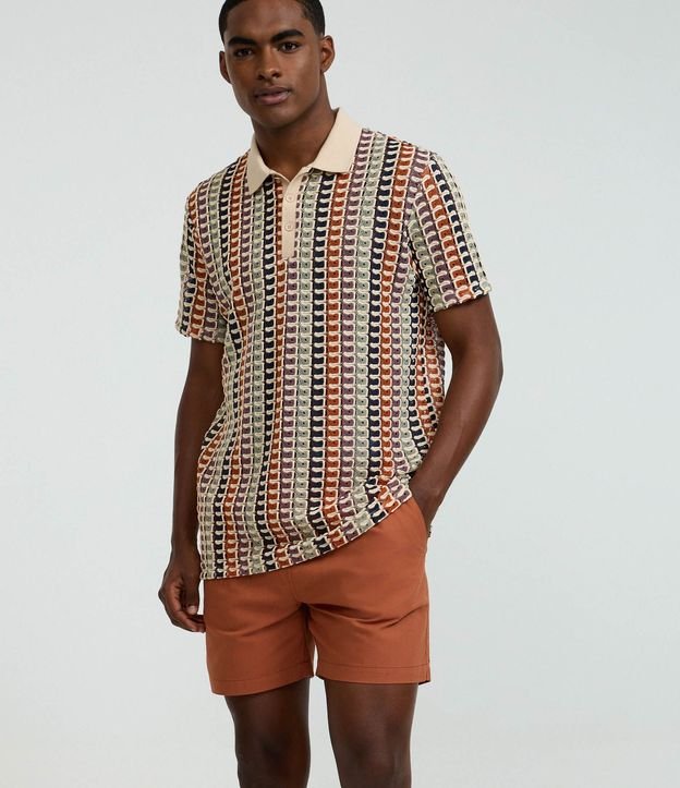 Bermuda Playera Texturizada en Algodón Liso con Cintura Elástica 3