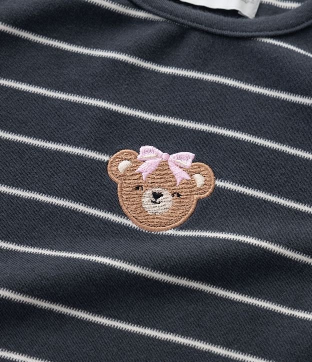 Remera Infantil en Jacquard Listrado con Bordado de Osita – Talle 1 a 5/6 años 4