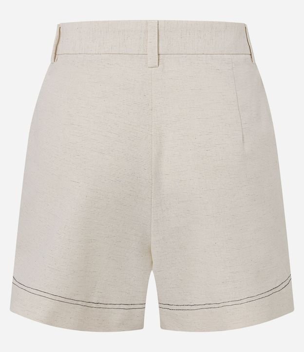 Short en Algodón con Lino con Pespontos Contrastates 7