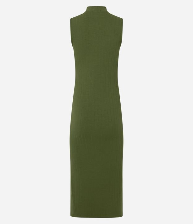 Vestido Midi Canelado en Rib con Cuello Alto 11