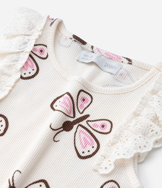 Musculosa Infantil en Rib con Mariposas y Manga Broderie – Talle 1 a 5/6 años 5