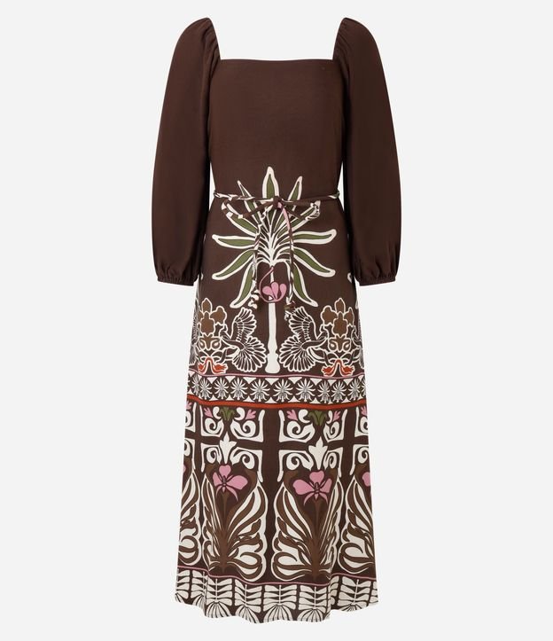 Vestido Midi en Viscosa con Estampa de Follaje 6