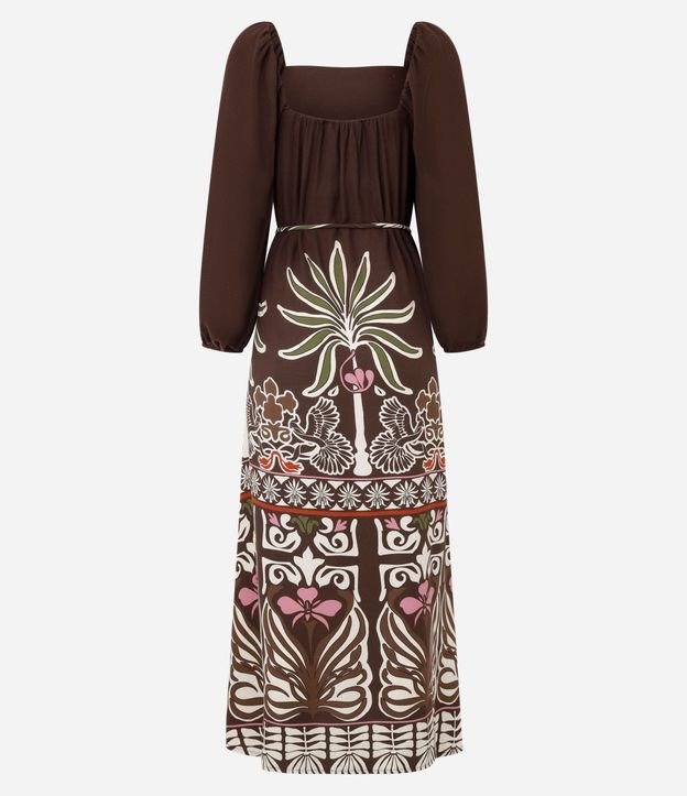 Vestido Midi en Viscosa con Estampa de Follaje 7