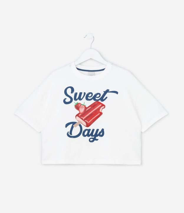 Remera Infantil Boxy con Estampa de Picolé  - Talle 7 a 16 años 2