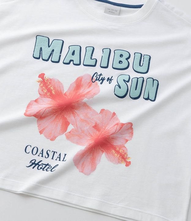 Remera Infantil Boxy con Estampa de Flores Malibu - Talle 7 a 16 años 7