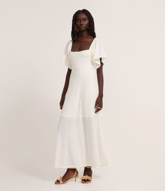 Vestido New Midi en Laise con Escote Cuadrado