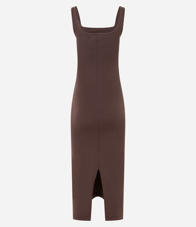 Vestido Midi Musculosa y Punto Roma con Escote Cuadrado 9
