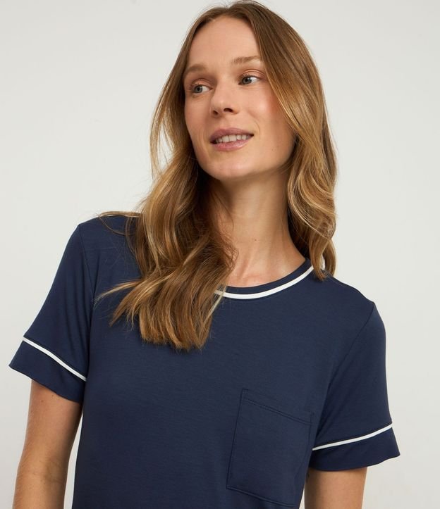 Camisón Corta en Viscolycra con Detalles Contrastantes 3