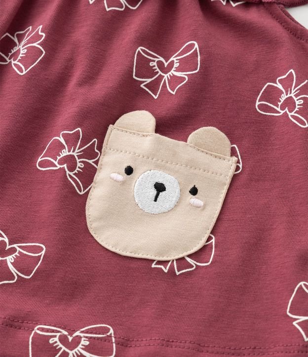 Conjunto Infantil Bata con Bolsillos y Estampado De Moñitas – Talle RN A 18 Meses 12
