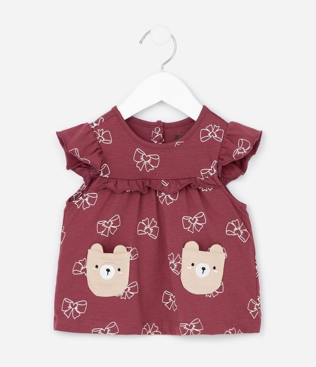 Conjunto Infantil Bata con Bolsillos y Estampado De Moñitas – Talle RN A 18 Meses 2