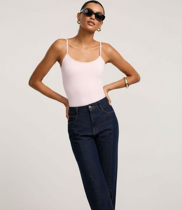 Blusa Musculosa Básica en Poliamida con Breteles Finos 6