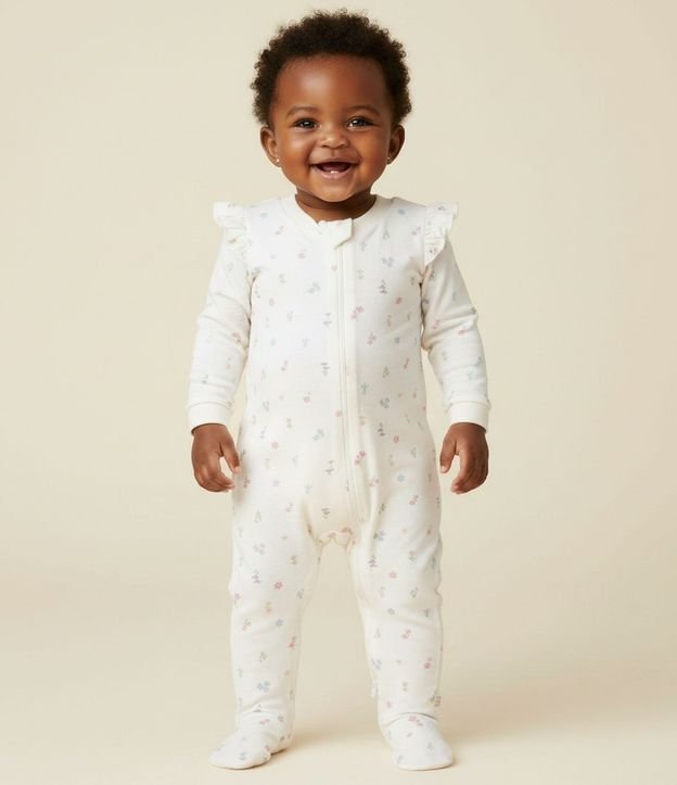 Interito Infantil en Plush con Estampa Floral Liberty - Talle 0 a 18 Meses 1