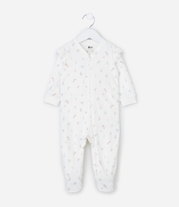 Interito Infantil en Plush con Estampa Floral Liberty - Talle 0 a 18 Meses