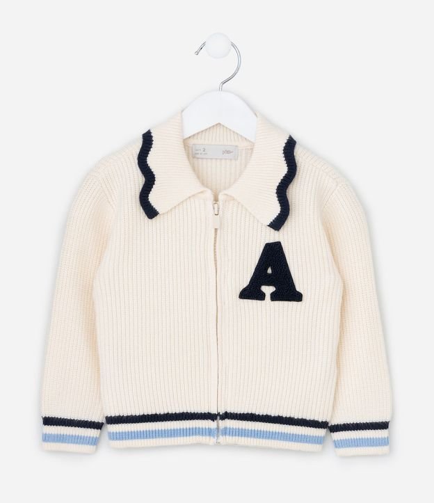 Campera Infantil en Efecto Punto con Volado en el Cuello y Bordado – Talle 1 a 5/6 años 2