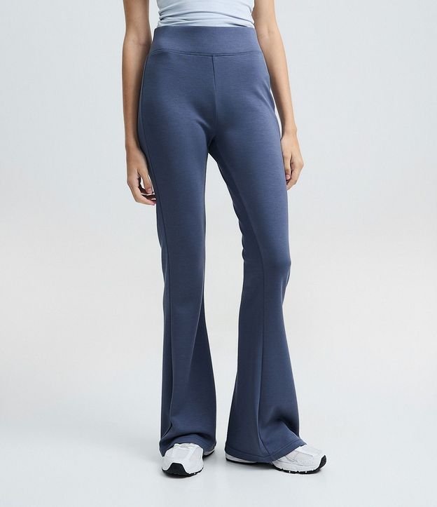 Pantalon Flare en Microfibra con Cintura Ancha 2