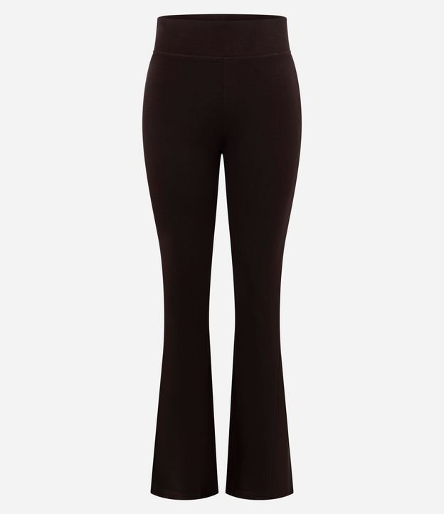 Pantalon Flare en Microfibra con Cintura Ancha 3