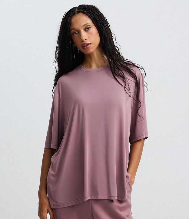 Remera Oversized en Microfibra con Manga Corta 3