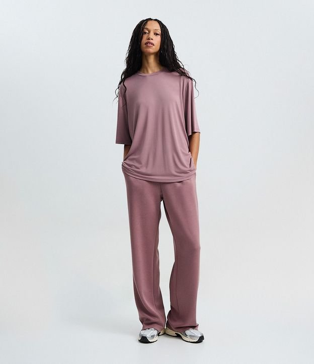 Remera Oversized en Microfibra con Manga Corta 4