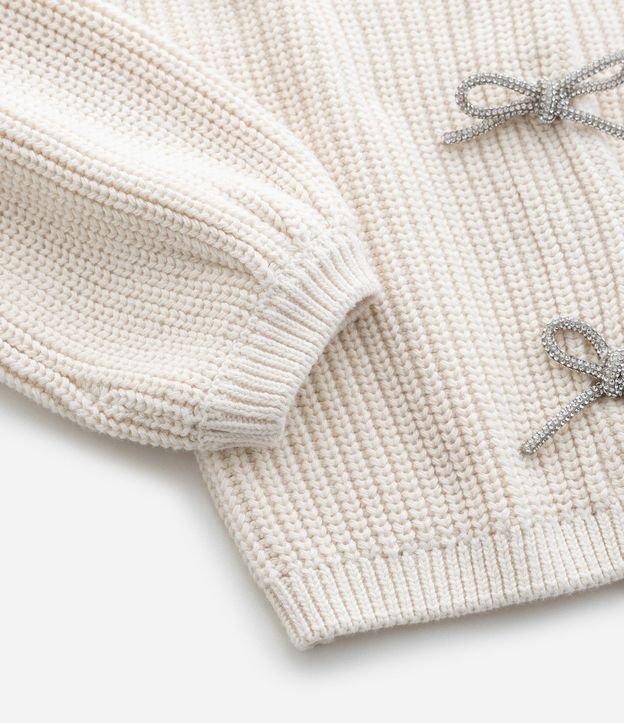 Cardigan Infantil en Punto con Moñitas en Strass – Talle 1 a 5/6 años 5