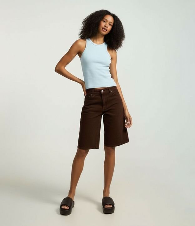 Blusa Musculosa Básica en Rib con Ligera Textura 1